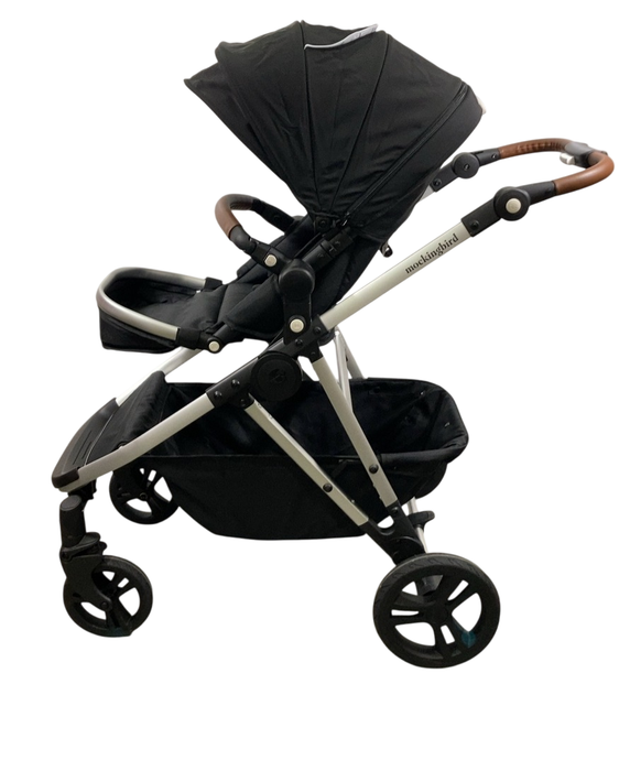 Shop Mockingbird Single to Double 2.0 Stroller, 2024, Black, Silver With Penny Leather, Windowpane at GoodBuy Gear