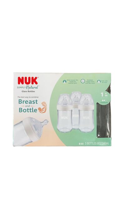 Shop NUK Simply Natural Glass Bottle, 3 Pack, 8oz at GoodBuy Gear