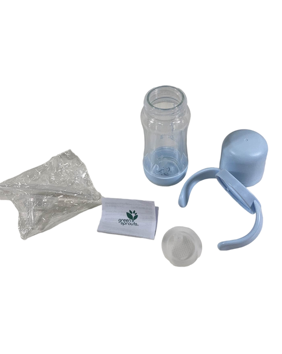 secondhand Green Sprouts Glass Sip And Straw Cup, Blue