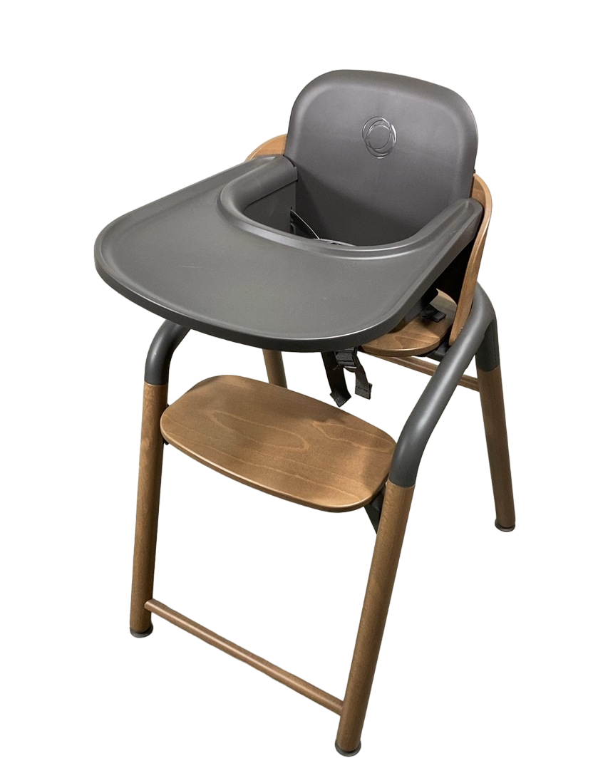 Bugaboo Giraffe High Chair, w/ Grey Baby Set, Warm Wood/Grey