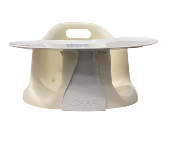 Shop Upseat Baby Floor & Booster Seat with Tray, Coconut (White) at GoodBuy Gear