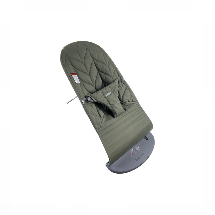 Shop BabyBjorn Bouncer Bliss, Dark Gray Frame, Dark Green Woven Petal Quilt at GoodBuy Gear