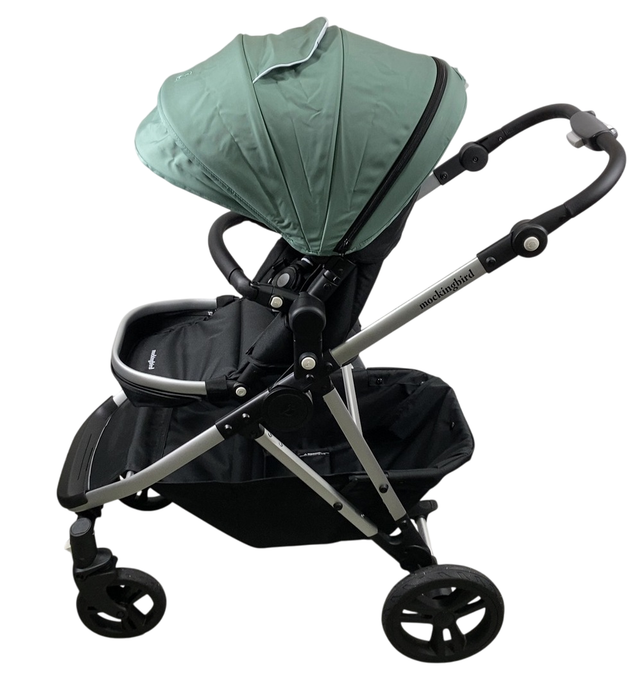 Shop Mockingbird Single to Double 2.0 Stroller, Sage, Windowpane, Silver With Black Leather, 2025 at GoodBuy Gear