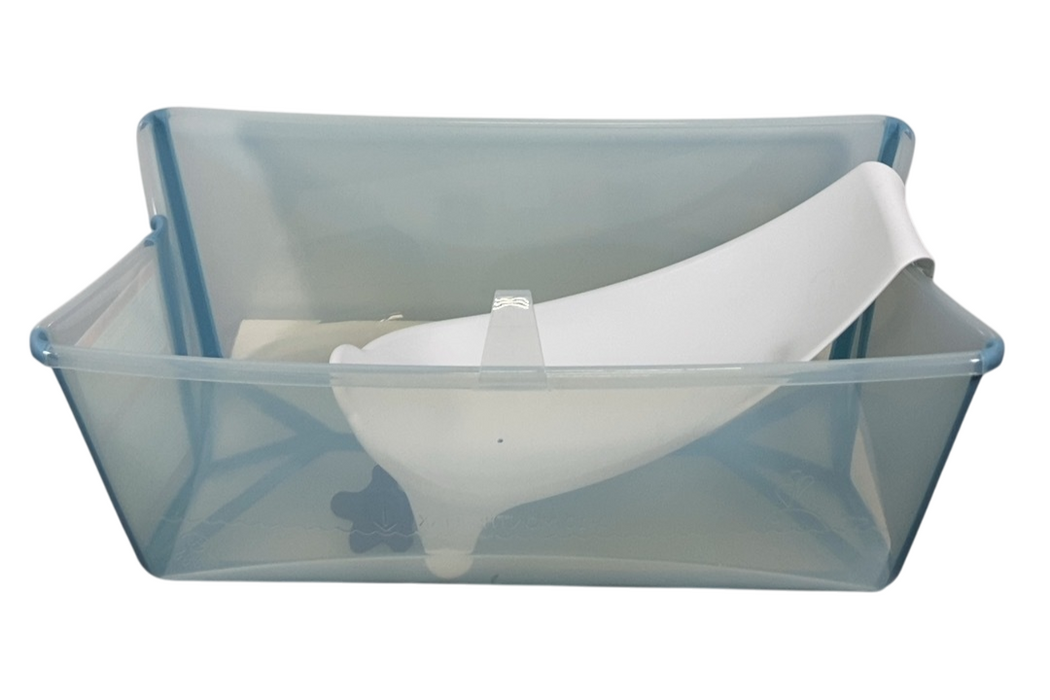 Shop Stokke Flexi Bath Bundle Pack, Regular, Transparent Ocean Blue at GoodBuy Gear