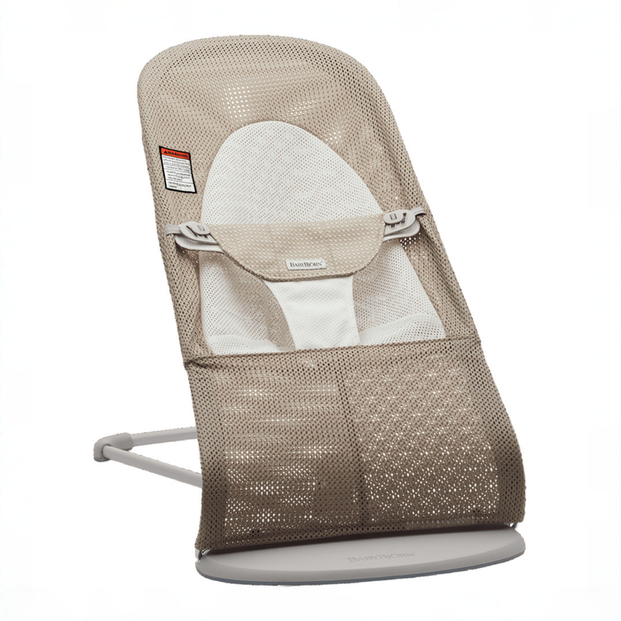 Shop BabyBjorn Bouncer Balance Soft, Gray Beige Mesh, Light Gray Frame at GoodBuy Gear