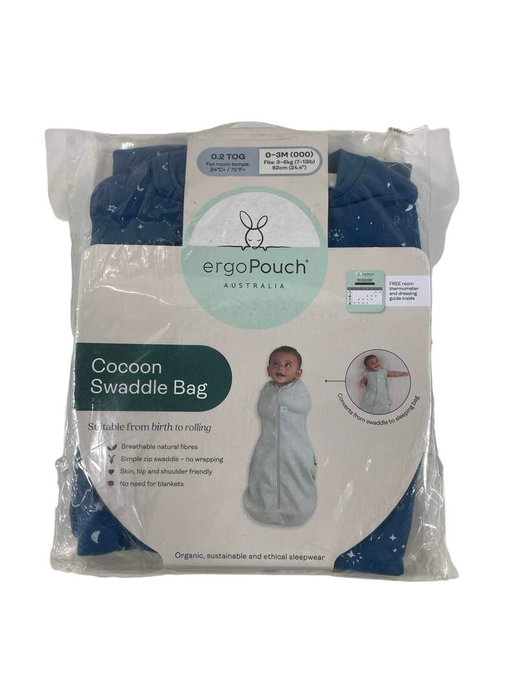 used ErgoPouch Cocoon Swaddle Bag, Night Sky, 0.2 TOG, 0-3M