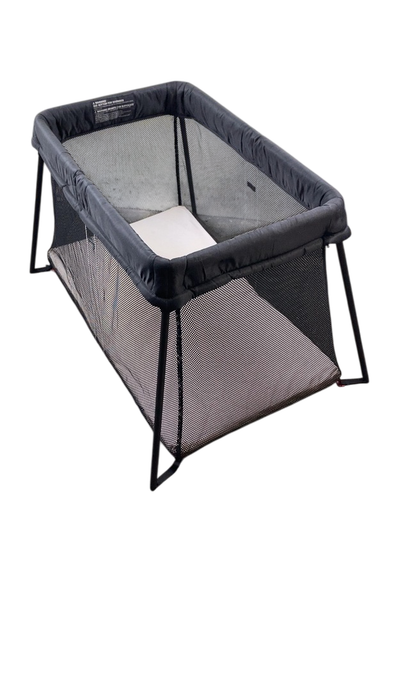 Shop BabyBjorn Travel Crib Light Bundle with Fitted Sheet, Black at GoodBuy Gear