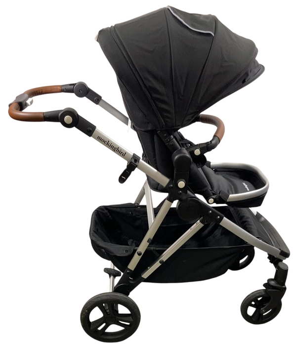 Shop Mockingbird Single to Double 2.0 Stroller, 2024, Black, Silver With Penny Leather, Windowpane at GoodBuy Gear