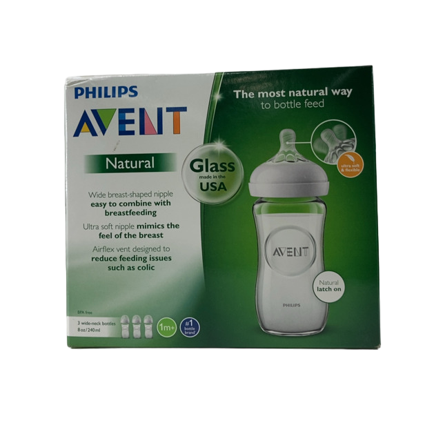 Shop Philips Avent Natural Glass Baby Bottles, 3 Pack, 8oz at GoodBuy Gear
