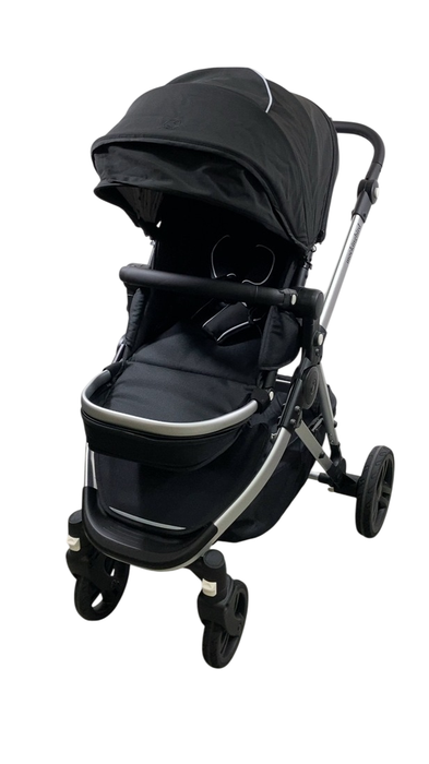 Shop Mockingbird Single 2.0 Stroller, 2024, Black, Silver With Black Leather, Watercolor Drops at GoodBuy Gear