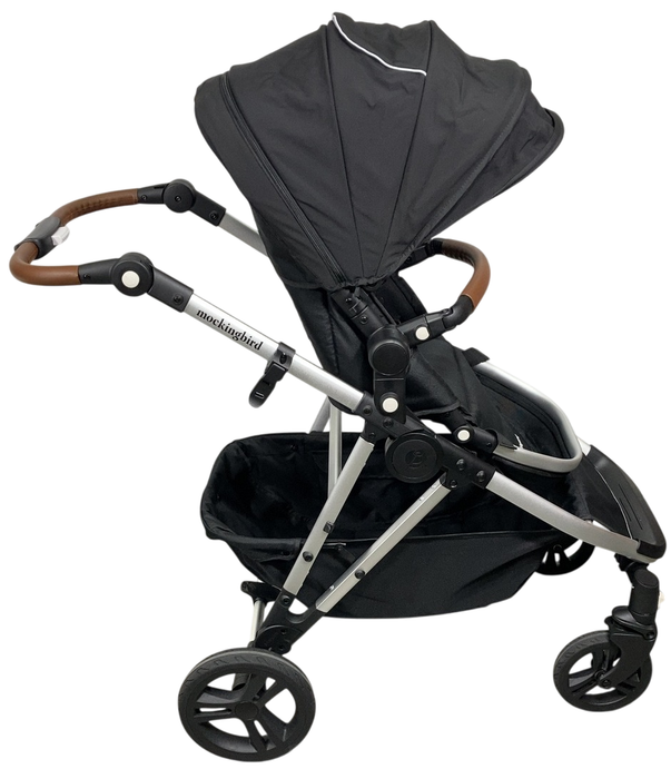Shop Mockingbird Single to Double 2.0 Stroller, 2024, Black, Silver With Penny Leather, Windowpane at GoodBuy Gear