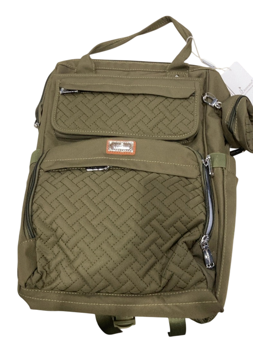 Shop BabbleRoo Diaper Bag Backpack, Army Green, Wide Top at GoodBuy Gear