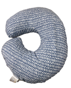 secondhand Boppy Nursing and Infant Support Luxe Pillow, Blue Herringbone