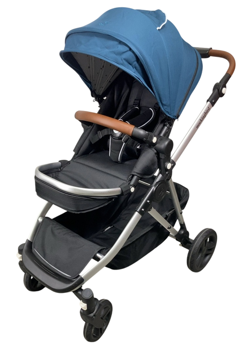 Shop Mockingbird Single to Double 2.0 Stroller, 2024, Sea, Silver With Penny Leather, Watercolor Drops at GoodBuy Gear