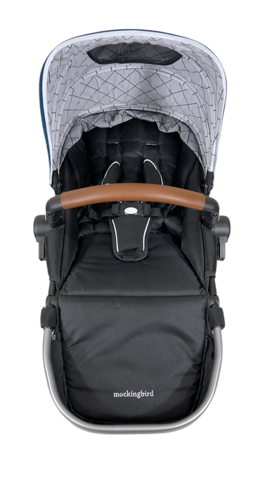 Shop Mockingbird 2nd Seat Kit with Extendable Canopy, Sea, Silver With Penny Leather, Windowpane at GoodBuy Gear