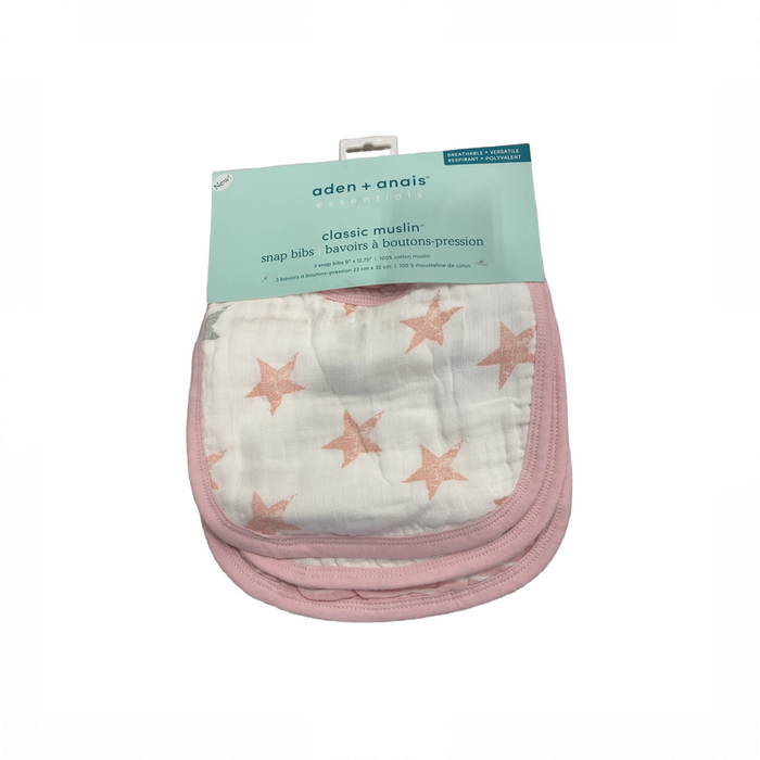 Shop DRAFT - Aden + Anais Muslin Snap Bibs, 3 Pack, Doll at GoodBuy Gear