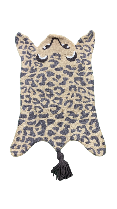 Crane Baby Hand Tufted Wool Animal Shaped Rug, Leopard