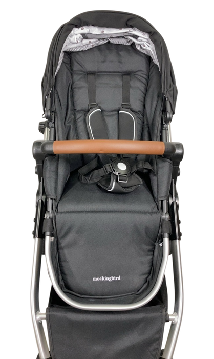 Shop Mockingbird Single to Double 2.0 Stroller, 2024, Black, Silver With Penny Leather, Watercolor Drops at GoodBuy Gear