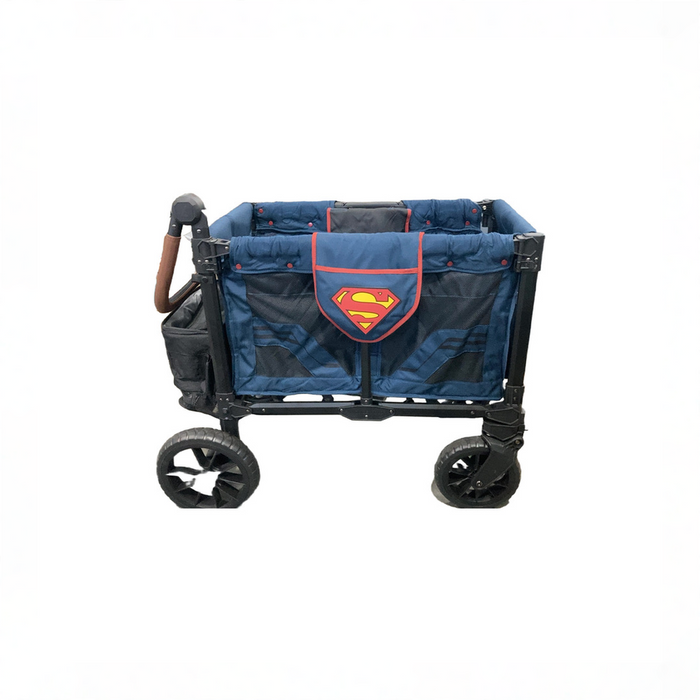 Shop DRAFT - Wonderfold W2 Luxe Pro Double Stroller Wagon, 2 Seater, Red/Blue/Yellow, Superman at GoodBuy Gear