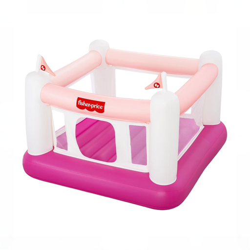 Shop Fisher Price Bouncesational Indoor Inflatable Bouncer with Built-In Pump, Pink at GoodBuy Gear