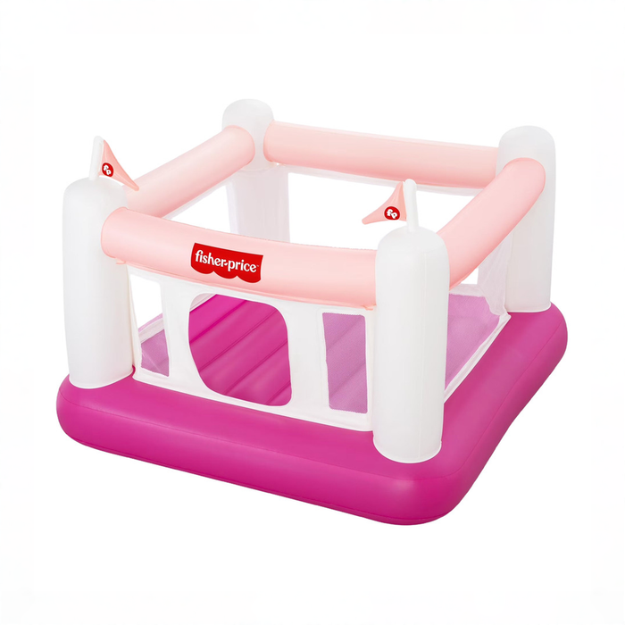 Shop Fisher Price Bouncesational Indoor Inflatable Bouncer with Built-In Pump, Pink at GoodBuy Gear