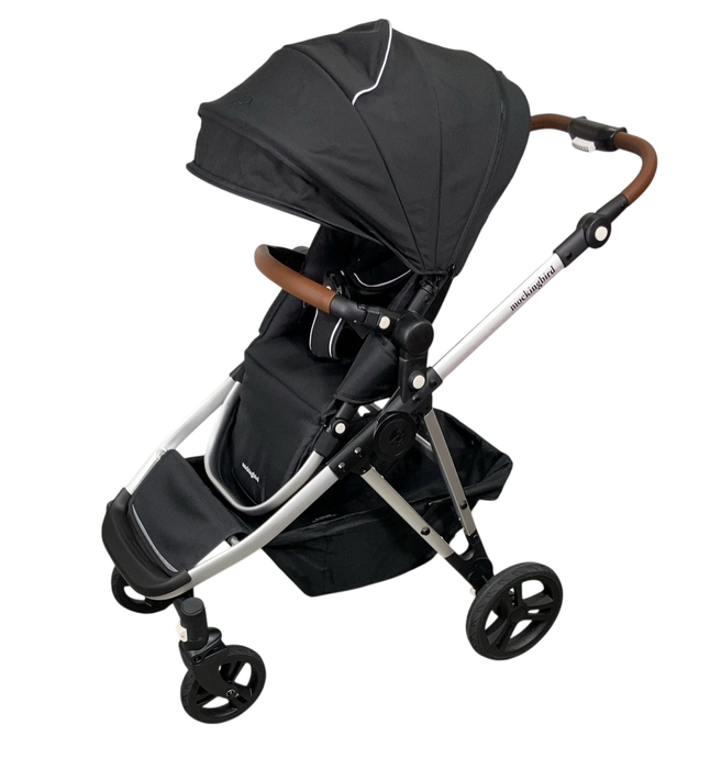 Shop Mockingbird Single to Double 2.0 Stroller, 2024, Black, Silver With Penny Leather, Windowpane at GoodBuy Gear