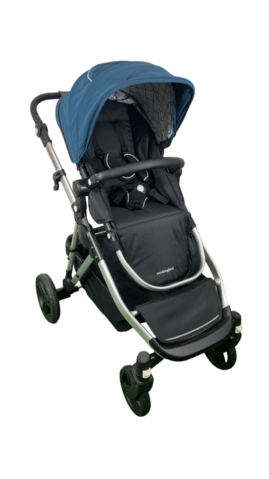 Shop Mockingbird Single to Double 2.0 Stroller, 2024, Sea, Silver With Black Leather, Windowpane at GoodBuy Gear