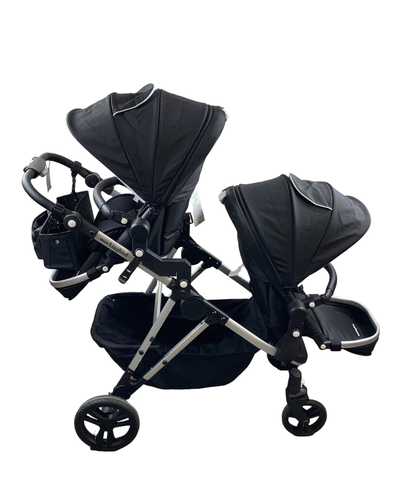 Mockingbird Single To Double Stroller With 2nd Seat, 2023, Black, Wate