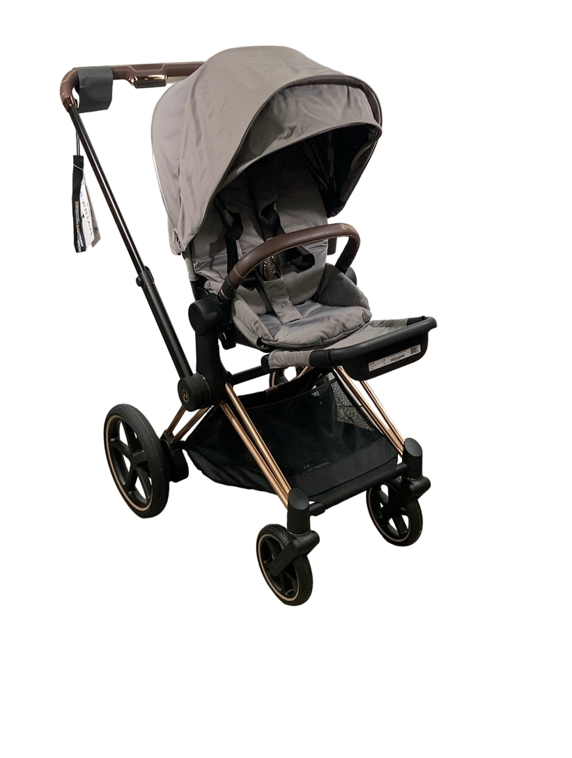 Cybex E-PRIAM Electric Stroller, 2019, Rose Gold, Soho Grey, without B ...
