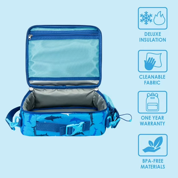 Bentgo Insulated Lunch Bag, Blue Sharks