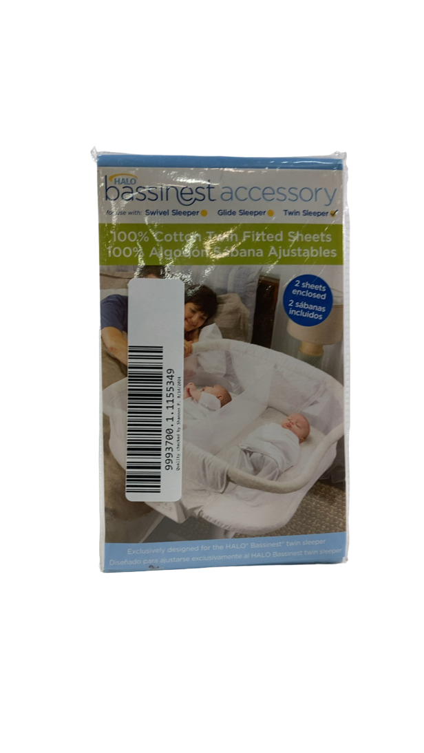 Halo BassiNest Twin Sleeper Fitted Sheets, Set Of 2