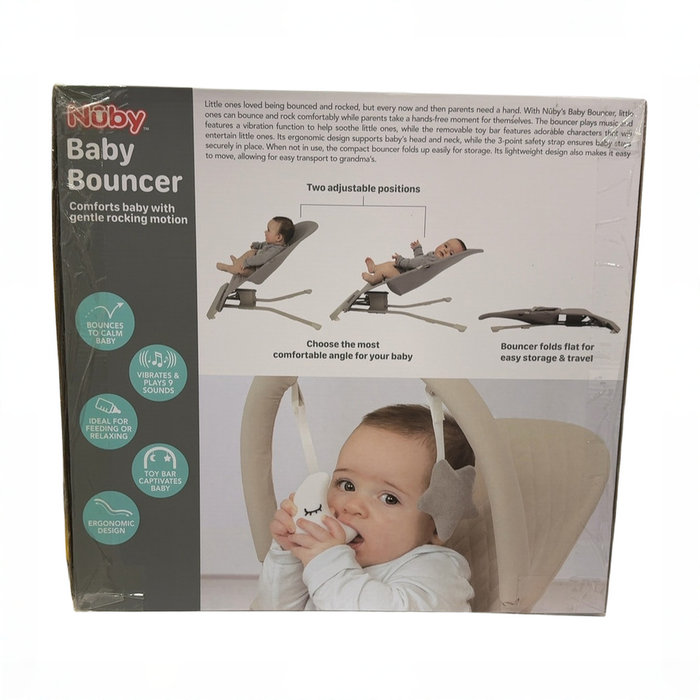 Shop Nuby Baby Bouncer Seat, Grey at GoodBuy Gear