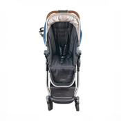 Shop DRAFT - Mockingbird Single to Double Stroller, Sea, Silver with Brown Leather, unknown, Watercolor Drops at GoodBuy Gear