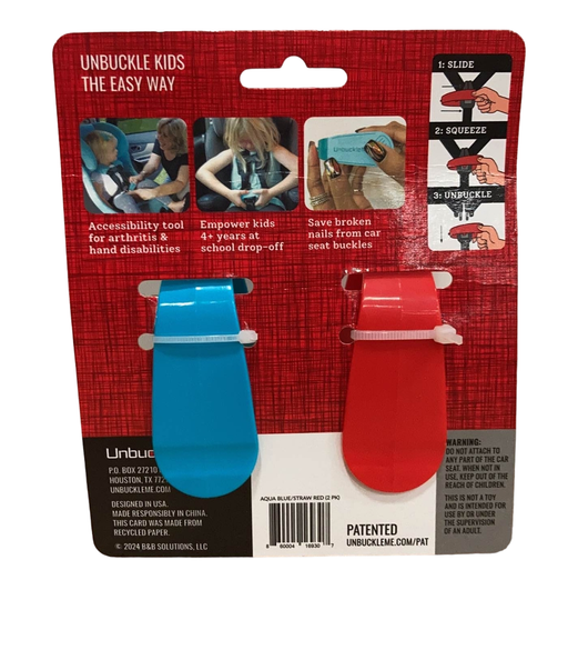 secondhand UnbuckleMe Car Seat Buckle Release Tool, Double pack (Blue Straw Red)