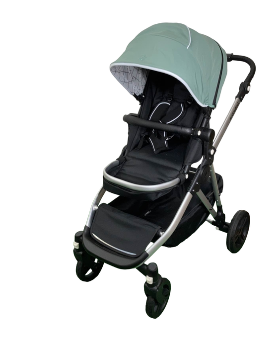 Shop Mockingbird Single to Double 2.0 Stroller, Silver with Black Leather, Windowpane, Sage, 2024 at GoodBuy Gear