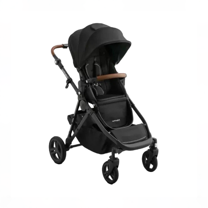 Shop Mockingbird Single to Double 3.0 Stroller, 2025, Charcoal with Penny Leather, Solid Black at GoodBuy Gear