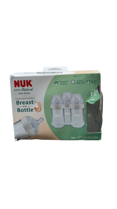 Shop NUK Simply Natural Glass Bottle, 3 Pack, 8oz at GoodBuy Gear