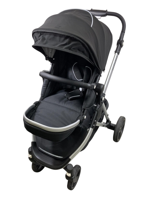 Shop Mockingbird Single to Double 2.0 Stroller, 2024, Black, Silver With Black Leather, Watercolor Drops at GoodBuy Gear