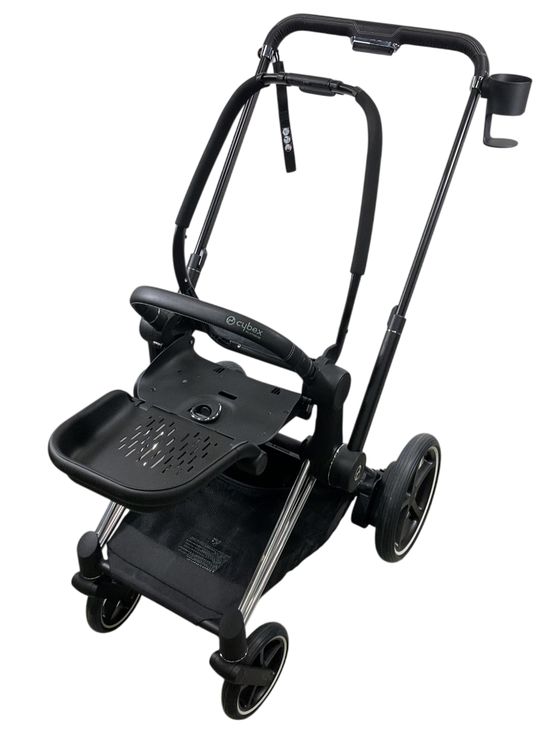 cybex stock Cybex E-PRIAM Stroller Frame Only, 2022, Chrome With Black Details, with  Battery