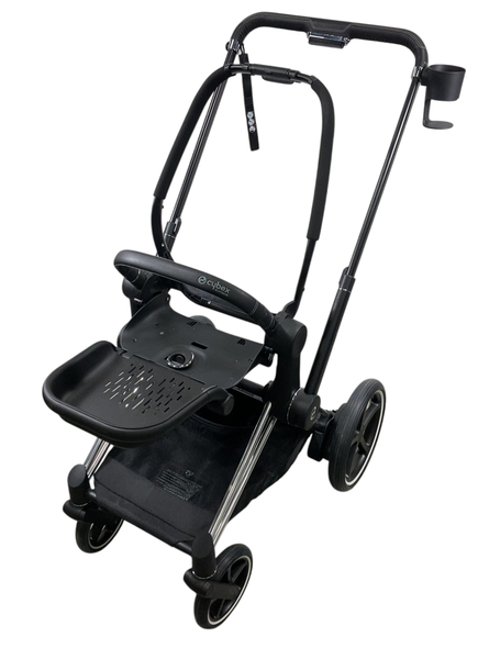 Cybex E-PRIAM Stroller Frame Only, 2022, Chrome With Black Details, wi