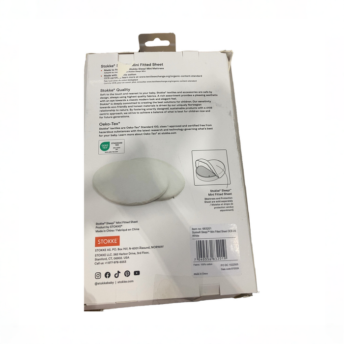 Shop Stokke Sleepi Mini Fitted Sheet, Stork, V2 at GoodBuy Gear