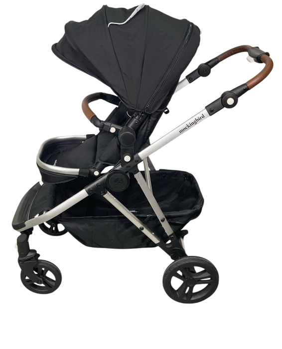 Shop Mockingbird Single to Double 2.0 Stroller, 2024, Black, Silver With Penny Leather, Windowpane at GoodBuy Gear
