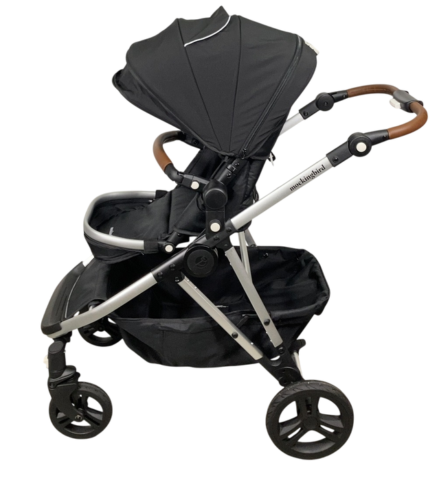 Shop Mockingbird Single to Double 2.0 Stroller, 2024, Black, Silver With Penny Leather, Watercolor Drops at GoodBuy Gear