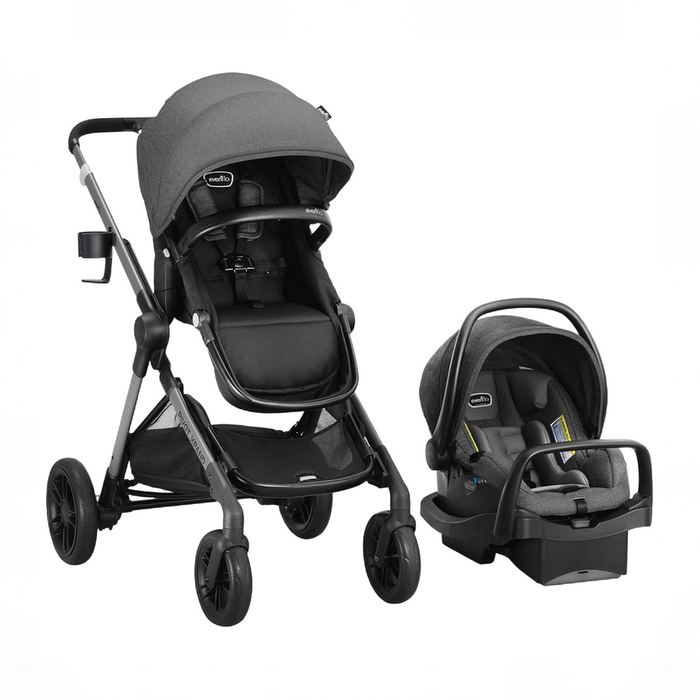 Shop Evenflo Pivot Xpand Travel System with LiteMax Infant Car Seat, 2024, Sabino Gray at GoodBuy Gear
