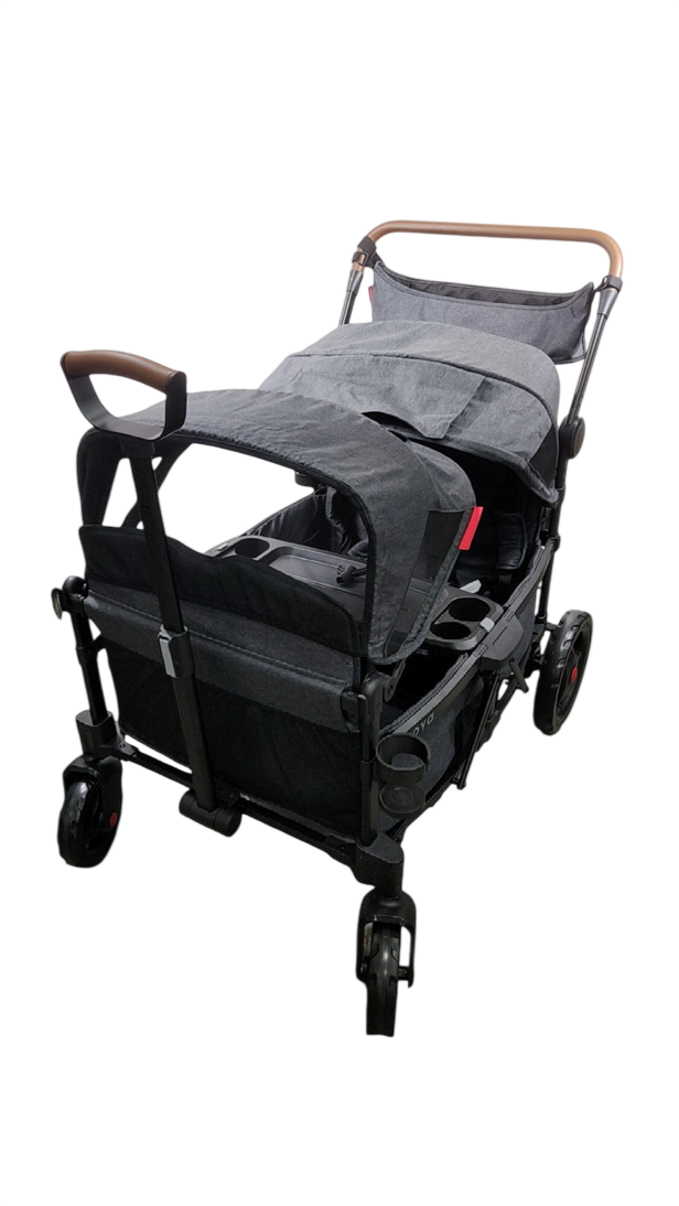 Radio Flyer Voya Quad Stroller Wagon, Grey/Black