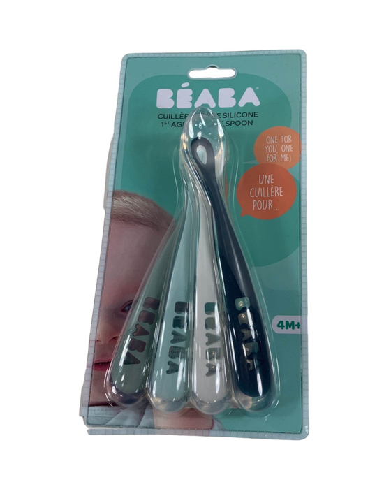 Beaba First Stage Silicone Spoons, Rain