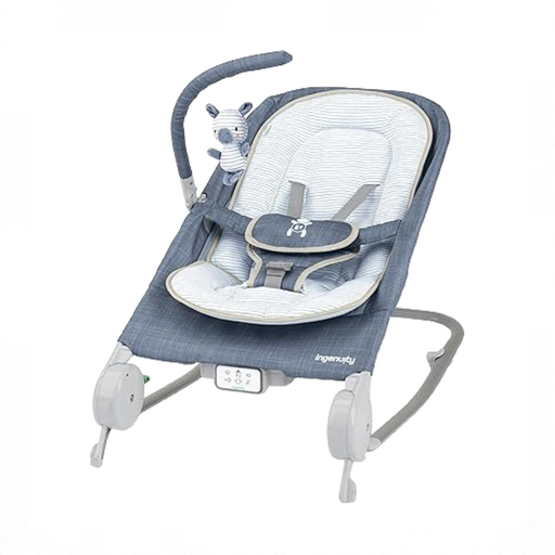 Shop Ingenuity Happy Belly Rock-to-Bounce Massage Seat, Chambray at GoodBuy Gear