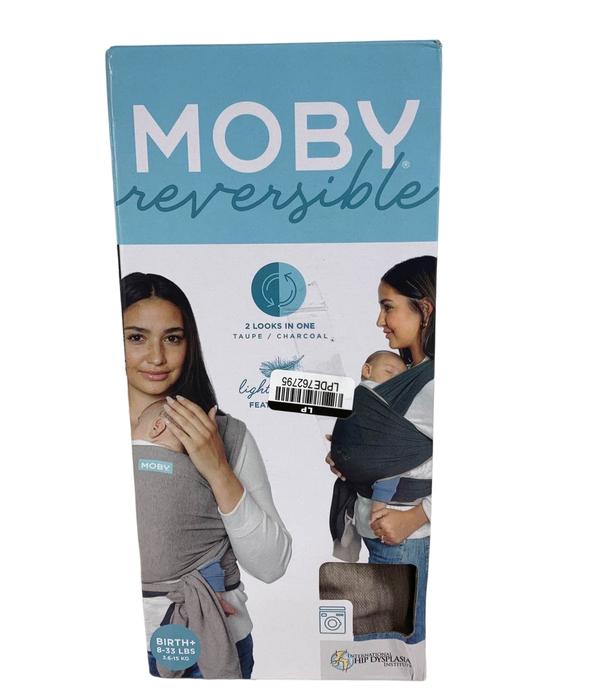 used Moby Reversible Wrap Baby Carrier, Taupe/Charcoal