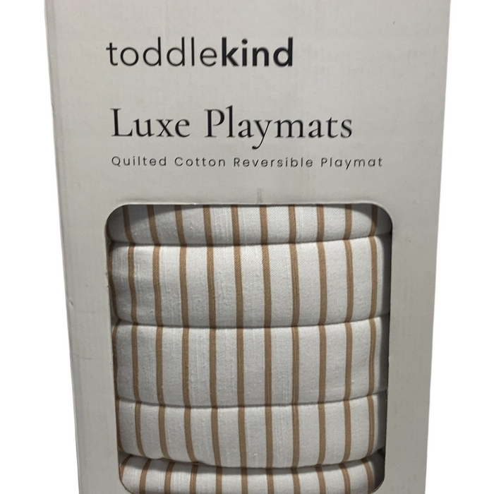 Shop Toddlekind Luxe Organic Cotton Reversible Playmat The Snuggle Mat, Stripes Sandstone at GoodBuy Gear
