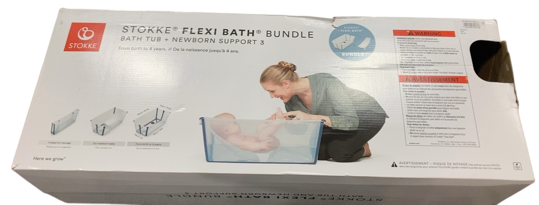 Shop Stokke Flexi Bath Bundle Pack, Regular, Transparent Ocean Blue at GoodBuy Gear